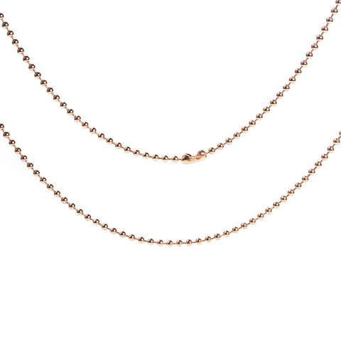 Stainless Steel Ball Chain Necklace Rose Gold 75.5cm(29 6/8") long, 2,4mm