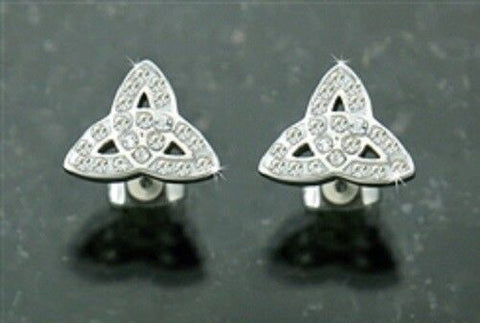 316 L Stainless Steel  White CZ Trinity Knot Post earrings