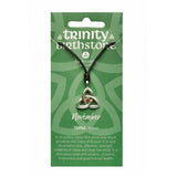 Irish Celtic Pewter Trinity CZ Birthstone Necklace with Adjustable Black Cord