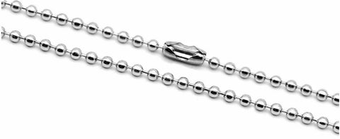 Stainless Steel 23.6 Inch (60 cm) 2.4 mm Ball Link Neck Chain Necklace