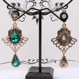 Turkish Style Rose Gold Plated green Glass Earrings