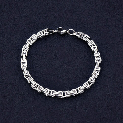 Stainless Steel Byzantine Bracelet  9 inches 5mm thick