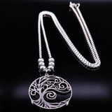 Stainless Steel Celtic Tree of Life Necklace with 28 in chain