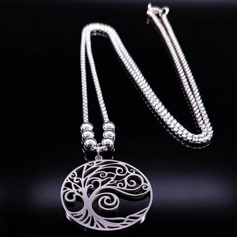 Stainless Steel Celtic Tree of Life Necklace with 28 in chain