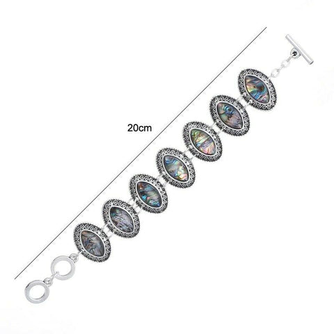 Alloy Abalone toggle bracelet 7.5 X 1 in