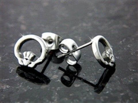 STAINLESS STEEL Wee Claddagh   STUD EARRINGS