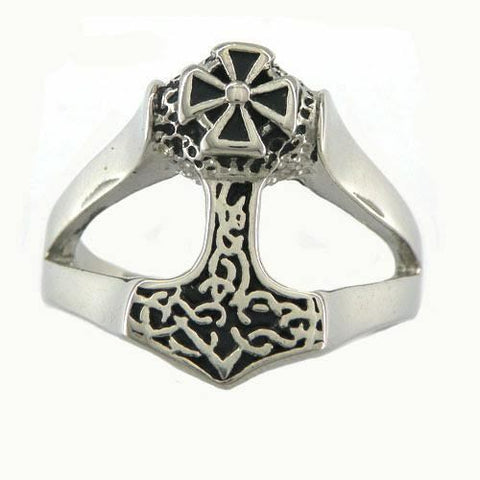 Stainless Steel Thor's Hammer SZ 10 ring