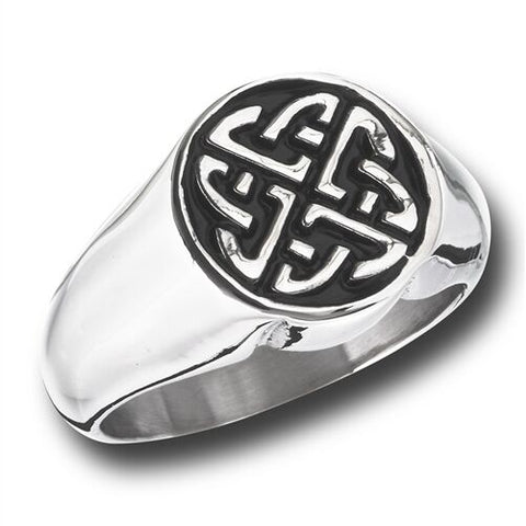 STAINLESS STEEL CELTIC KNOT RING  SZ 8-13