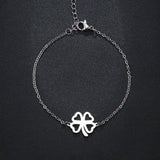 Celtic Stainless Steel Four Leaf Clover bracelet 7 in plus 2 in extender