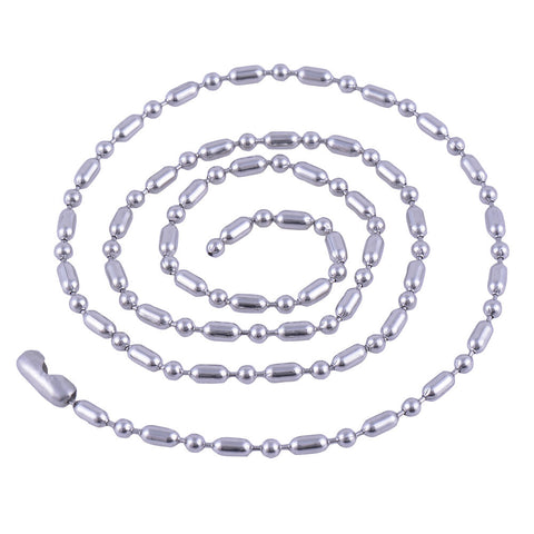 Stainless Steel 24 Inch 2 mm Ball Cylinder Link Neck Chain Necklace