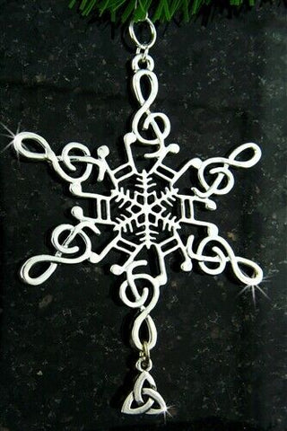 Pewter Trinity Music Snowflake Ornament/Pendant