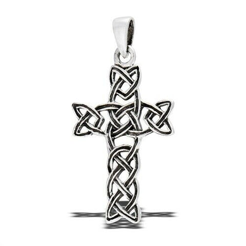 STERLING SILVER INTERWOVEN CELTIC CROSS without chain