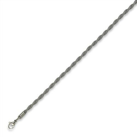 Stainless Steel Twisted Rope Chain 20 in 3mm