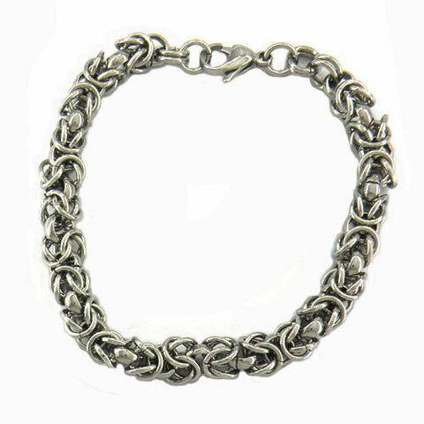 Stainless Steel Byzantine Bracelet  9 inches 7mm thick