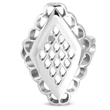 Stainless Steel Cut-out Diamond-Shape Cocktail Ring