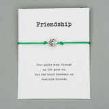 9 mm Tree of Life double sided Charm Bracelet on Green Adjustable Satiny Cord