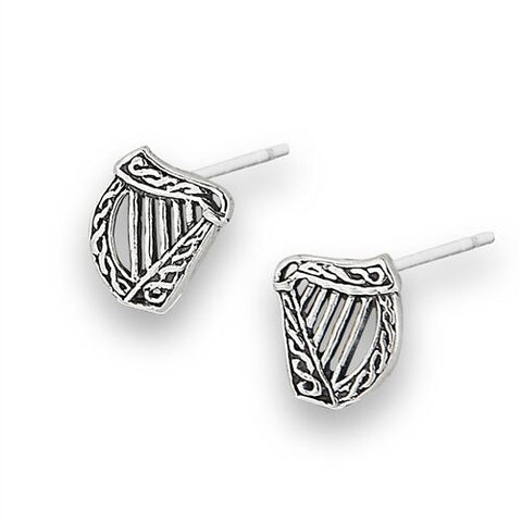 Sterling Silver Celtic Harp Earrings