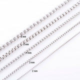 Stainless Steel 65 cm (25.56Inch) 3 mm Rounded Box Neck Chain Necklace