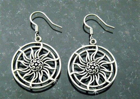 Celtic Sun Stainless Steel Earrings, Celtic knots