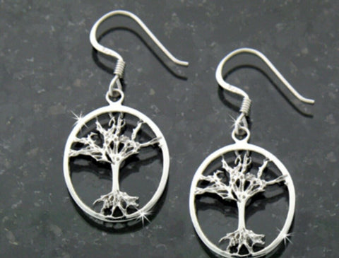 STERLING SILVER TREE OF LIFE EARRINGS