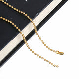 Stainless Steel Ball Chain Necklace Gold Plated 60cm(23 5/8") long, 2 mm