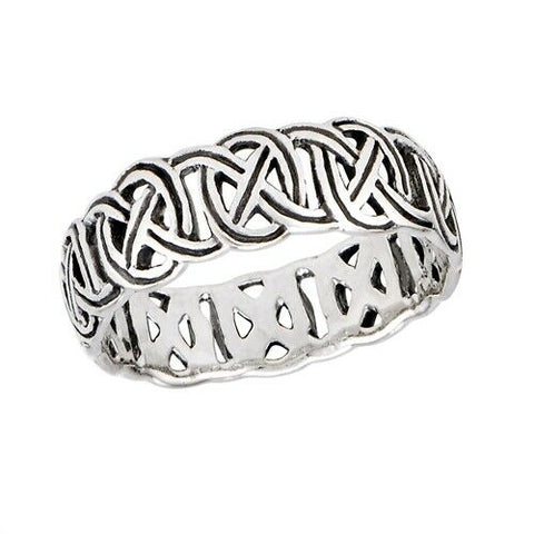 STERLING SILVER INTERWOVEN CELTIC KNOTS RING