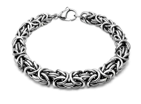Stainless Steel Byzantine Bracelet  9 inches(23 cm) 7mm thick with lobster clasp