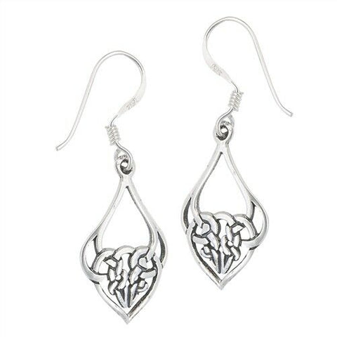 STERLING SILVER CELTIC AND HEART EARRING