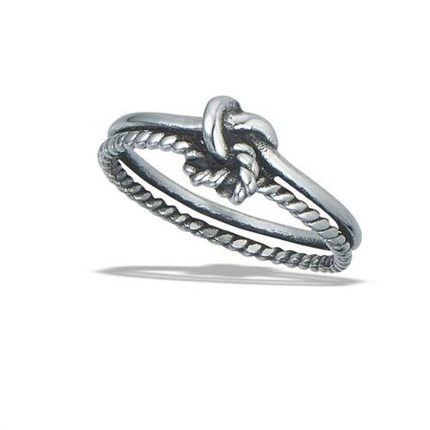 Stainless Steel Braided And Plain Shank Knot Ring