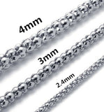 Stainless Steel Popcorn Chain 2.4 mm 22,24 in