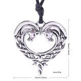 Double Sided Celtic Knots Horse Necklace with Full Length Adjusting Black Cord