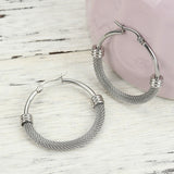 304 Stainless Steel Hoop Earrings 3.9cm(1 4/8") x 3.7cm(1 4/8")