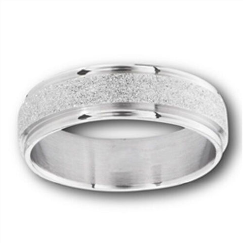 STAINLESS STEEL SPARKLE BAND RING