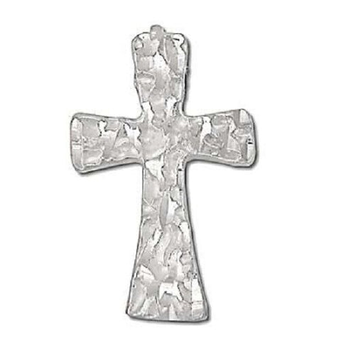 Sterling Silver Diamond Cut Nugget Cross Pendant