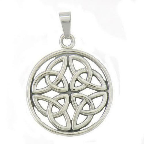 Stainless Steel Celtic Pendant with four interlocking trinity knots