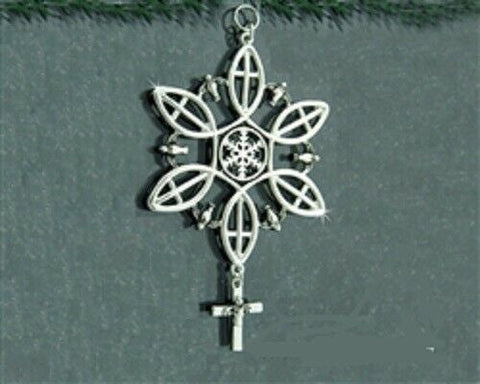 Pewter Christian Christmas  Snowflake Ornament/Pendant