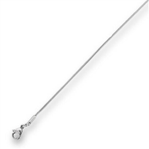 18 in  1.2 mm STAINLESS STEEL SNAKE CHAIN  with lobster clasp
