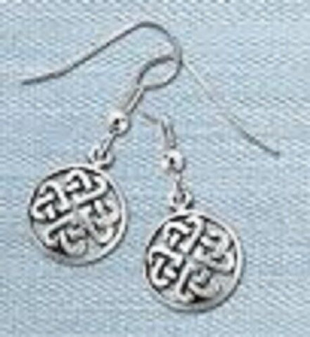 Celtic Pewter Heart Knotwork Earrings
