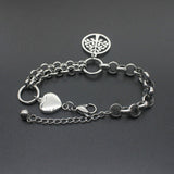 Stainless Steel  tree of life bracelet with heart 18 cm ( 7 in)  plus 2 in ext