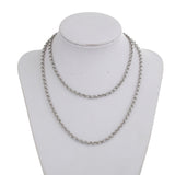 Stainless Steel Rolo Chain Necklace Silver Tone 74.5 cm(29 3/8") long, 4 mm wide