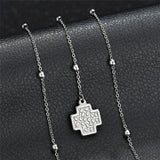 Stainless Steel Double-Sided Cross pendant with 20 inch chain Y style