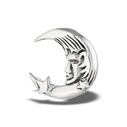 STERLING SILVER MOON CRADLING STAR PENDANT without chain