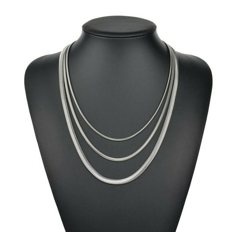 Stainless Steel 55 cm ( 21.7 in)  1.5mm Flat Snake Blade Chain