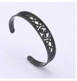 Cut out Stainless Steel Triskelion Celtic Knot Bracelet Cuff