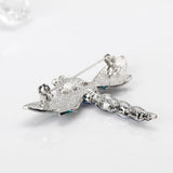 Rhinestone Dragonfly Brooch/ Pin  with Enamel wings