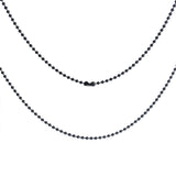 Stainless Steel 2.4mm Gunmetal(looks black)  75.5cm(29 6/8") long Ball Chain