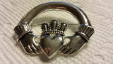 Pewter Bold Claddagh Brooch
