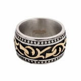 Designer Chunky Design Celtic Ring - Gold Stainless Steel