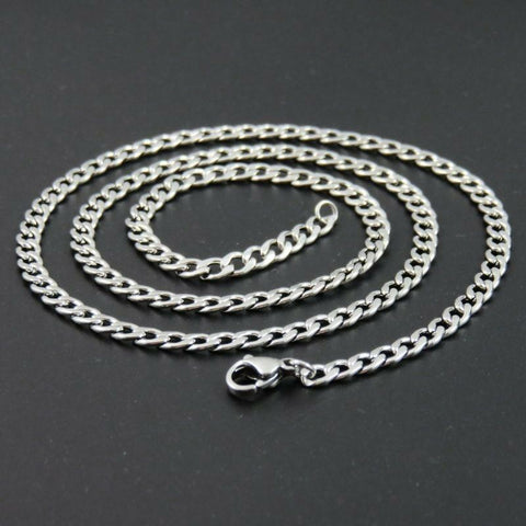 Stainless Steel 25.6 in(65mm)  4mm Curb Chain with lobster clasp
