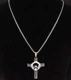 Celtic Knotwork Stainless Steel Claddagh Cross Pendant  with 20 in box chain